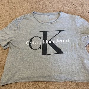 calvin klein jeans cropped t shirt
